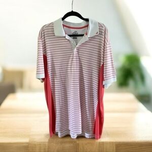 Polo golf AX Ahead Extreme shirt white & coral stripped size XL by Acare…
